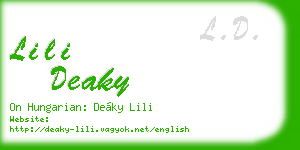 lili deaky business card