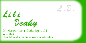 lili deaky business card